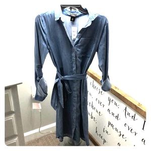 Chambray Dress Ann Taylor Factory Size XS NWT